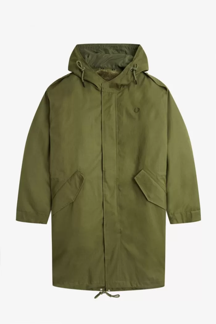 Fred Perry Faux Fur Lined Men’s Parka Parka Green UFOHL1593