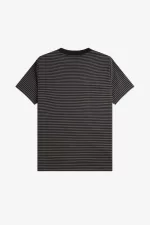 Fred Perry Fine Stripe Heavyweight Men’s T-Shirt Black Field Green TZKBD8395