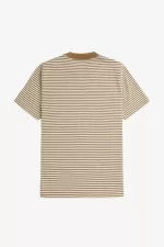 Fred Perry Fine Stripe Heavyweight Men’s T-Shirt Snow White Green VMWKB8067