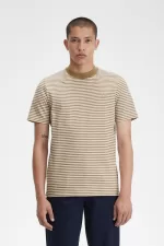 Fred Perry Fine Stripe Heavyweight Men’s T-Shirt Snow White Green VMWKB8067