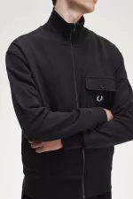 Fred Perry Funnel Neck Men’s Track Jackets Black SHLYD2138