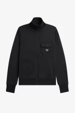 Fred Perry Funnel Neck Men’s Track Jackets Black SHLYD2138