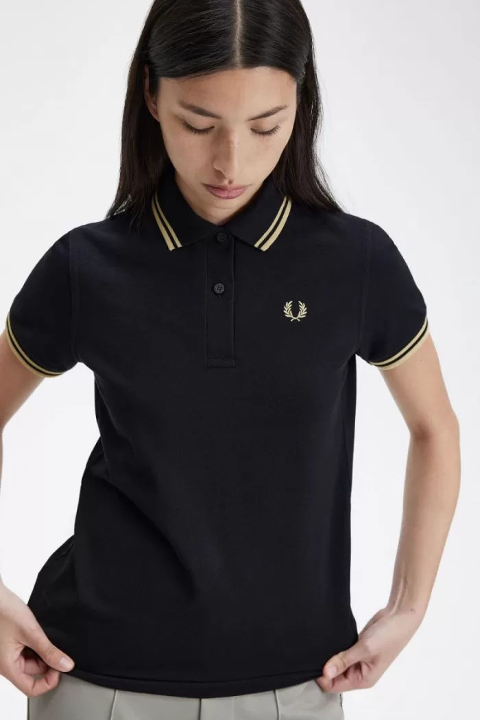 Fred Perry G12 Women’s Shirt Black Champagne UIZGX2768