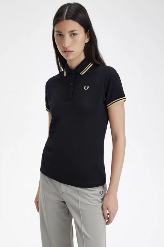 Fred Perry G12 Women’s Shirt Black Champagne UIZGX2768