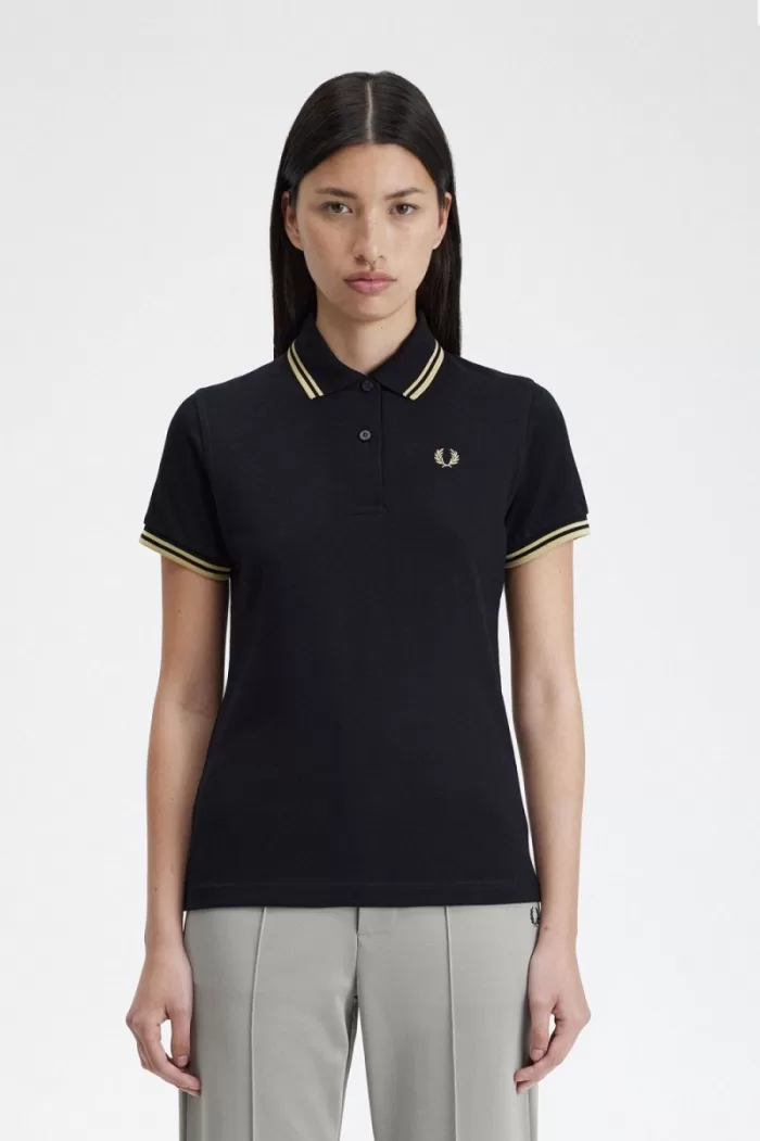 Fred Perry G12 Women’s Shirt Black Champagne UIZGX2768