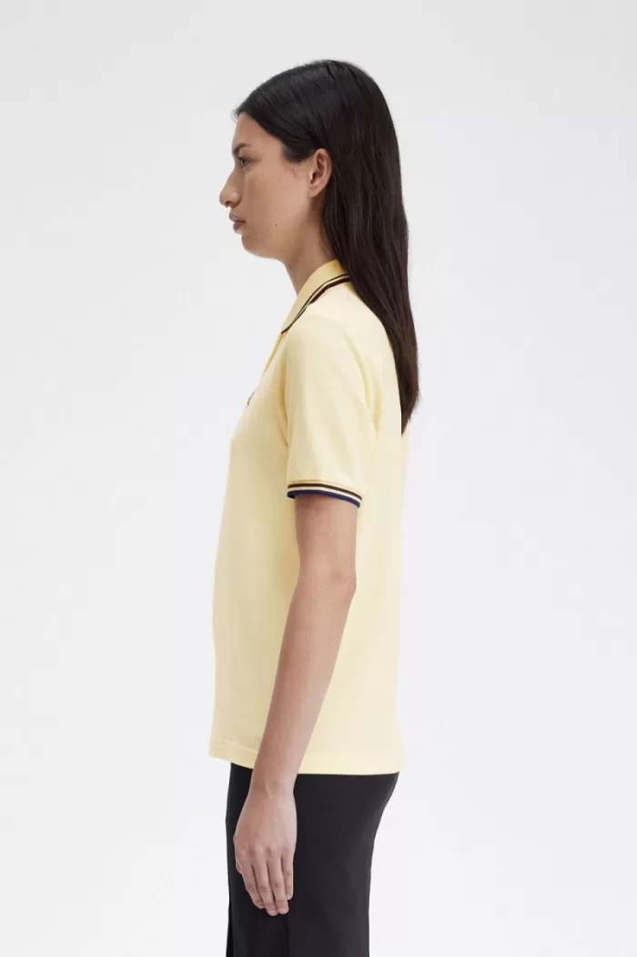 Fred Perry G3600 Women’s Shirt Aqua Cream French Navy DTPZV8342