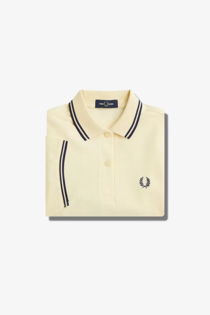 Fred Perry G3600 Women’s Shirt Aqua Cream French Navy DTPZV8342