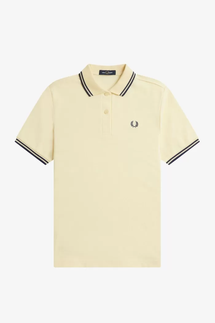 Fred Perry G3600 Women’s Shirt Aqua Cream French Navy DTPZV8342