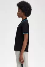 Fred Perry G3600 Women’s Shirt Black Cyber Blue Cyber Blue HRPEO4650