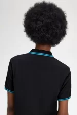 Fred Perry G3600 Women’s Shirt Black Cyber Blue Cyber Blue HRPEO4650