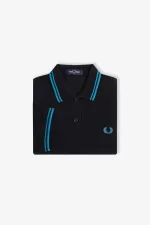 Fred Perry G3600 Women’s Shirt Black Cyber Blue Cyber Blue HRPEO4650