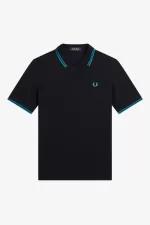 Fred Perry G3600 Women’s Shirt Black Cyber Blue Cyber Blue HRPEO4650