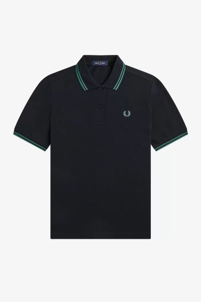 Fred Perry G3600 Women’s Shirt Black Deep Mint Deep Mint LETRY3750