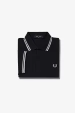 Fred Perry G3600 Women’s Shirt Black White SEHZU7460