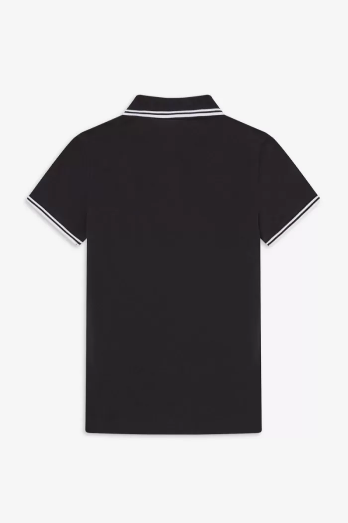 Fred Perry G3600 Women’s Shirt Black White SEHZU7460