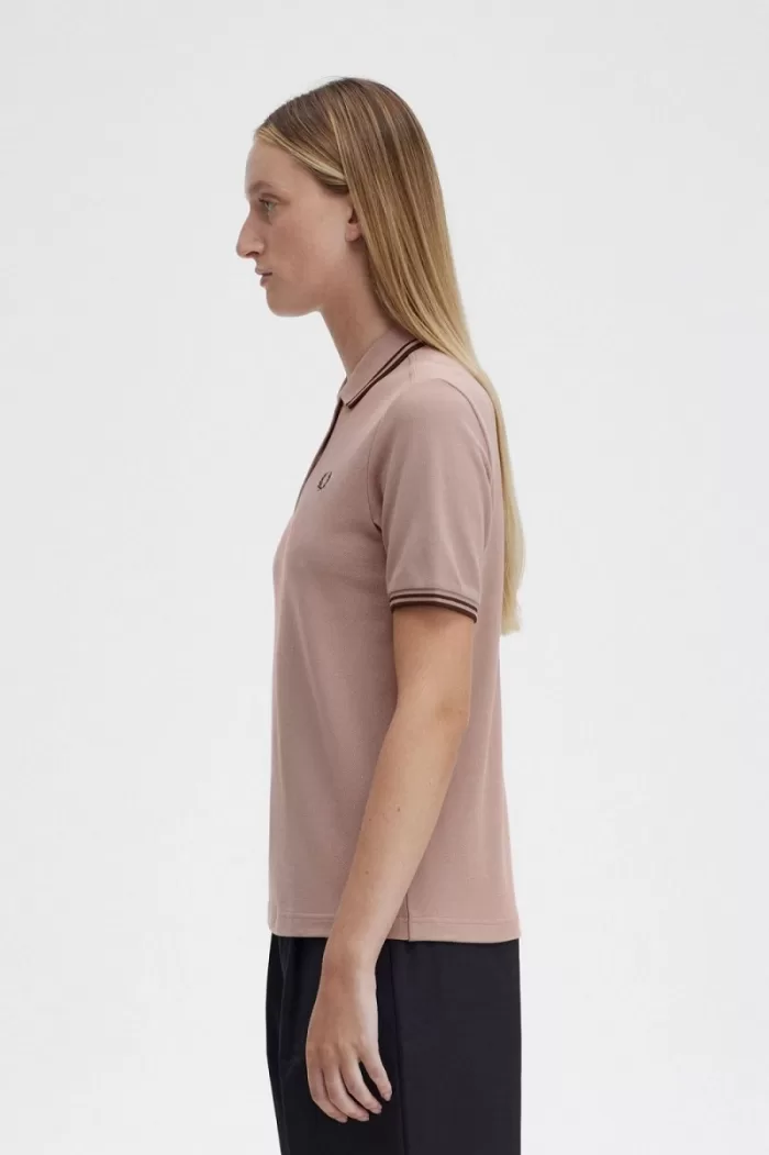 Fred Perry G3600 Women’s Shirt Dark Pink Burnt Tobacco LEYKP8341