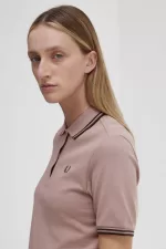 Fred Perry G3600 Women’s Shirt Dark Pink Burnt Tobacco LEYKP8341