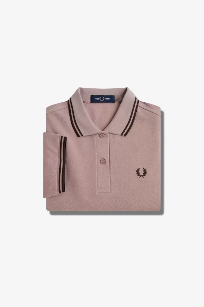 Fred Perry G3600 Women’s Shirt Dark Pink Burnt Tobacco LEYKP8341