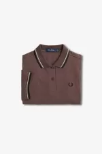 Fred Perry G3600 Women’s Shirt Dark Red Warm Grey Black DEBGF9268