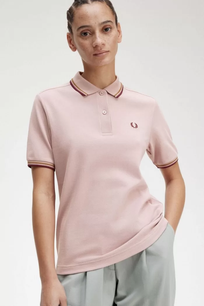 Fred Perry G3600 Women’s Shirt Dusty Rose Pink Brown Oxblood PRAFC2415