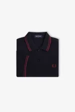 Fred Perry G3600 Women’s Shirt Navy Oxblood Oxblood IQGMO4268