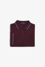 Fred Perry G3600 Women’s Shirt Oxblood Dusty Rose Pink Black NCJPS3290