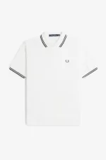 Fred Perry G3600 Women’s Shirt Snow White Dark Red NGMYX2509