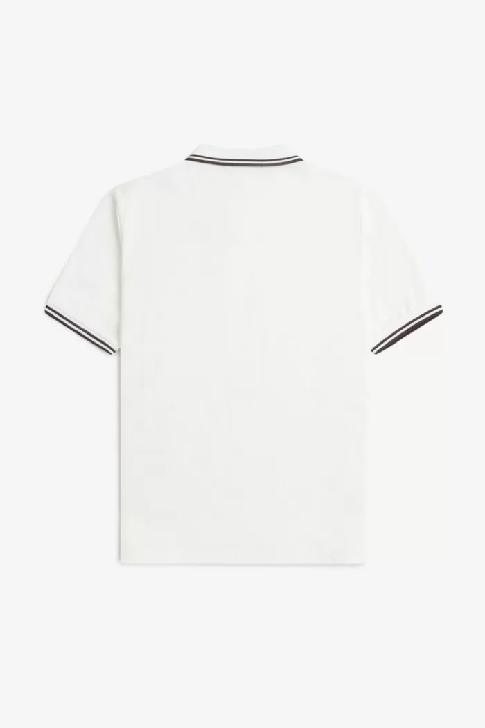 Fred Perry G3600 Women’s Shirt Snow White Dark Red NGMYX2509