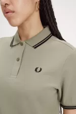 Fred Perry G3600 Women’s Shirt Warm Grey Black SMOXG9384