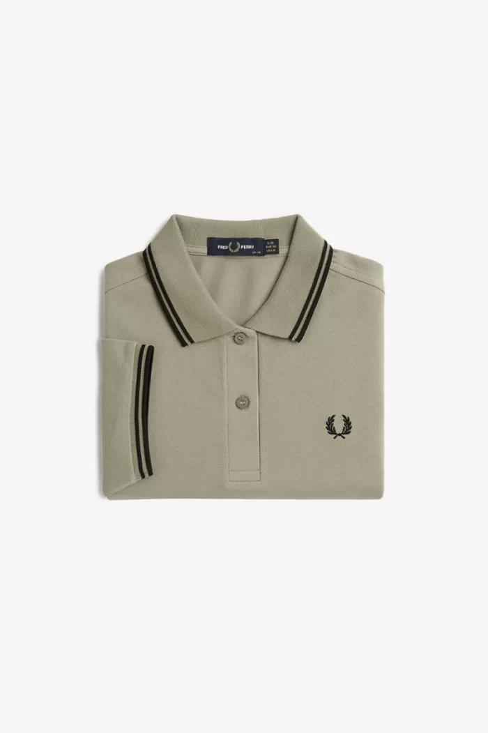 Fred Perry G3600 Women’s Shirt Warm Grey Black SMOXG9384