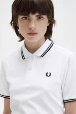 Fred Perry G3600 Women’s Shirt White Black VHKGX2908