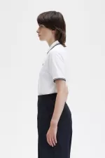 Fred Perry G3600 Women’s Shirt White Black VHKGX2908