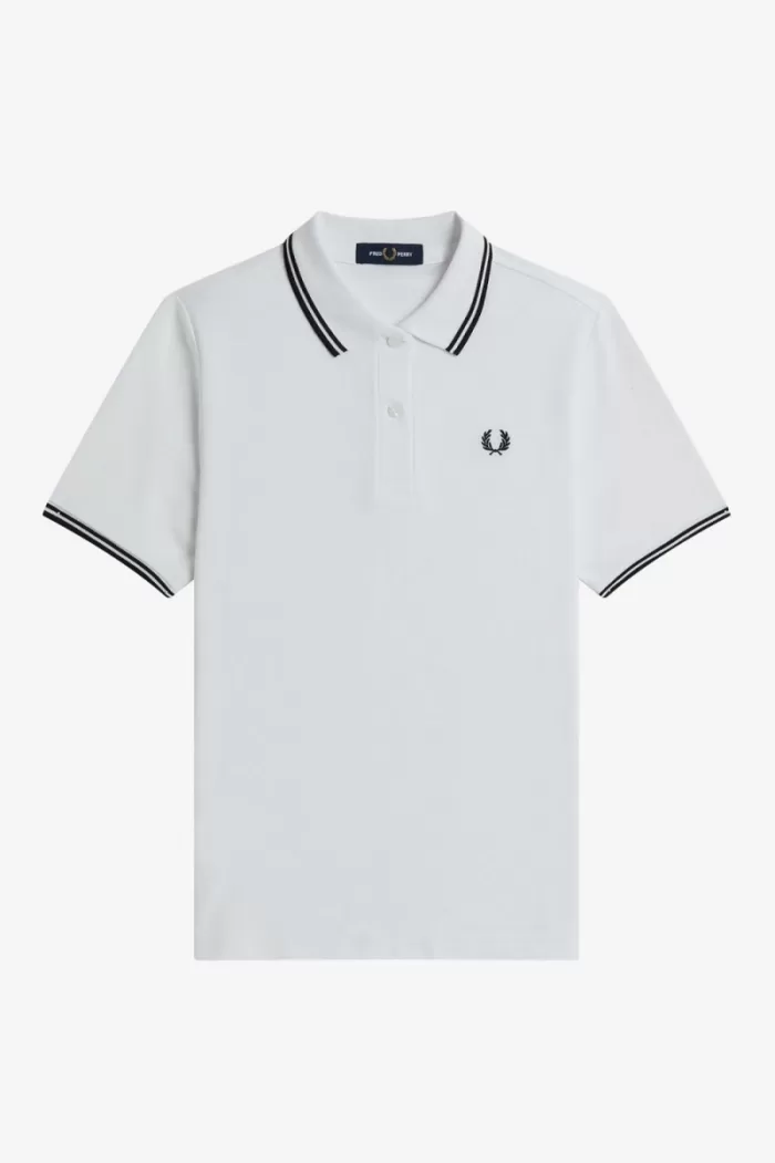 Fred Perry G3600 Women’s Shirt White Black VHKGX2908