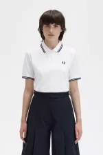 Fred Perry G3600 Women’s Shirt White Black VHKGX2908