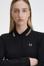 Fred Perry G3636 Women’s Shirt Black Warm Grey DAHWK5672