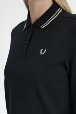 Fred Perry G3636 Women’s Shirt Black Warm Grey DAHWK5672