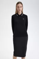 Fred Perry G3636 Women’s Shirt Black Warm Grey DAHWK5672