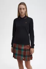 Fred Perry G3636 Women’s Shirt Black Whisky Brown UGQFM1248