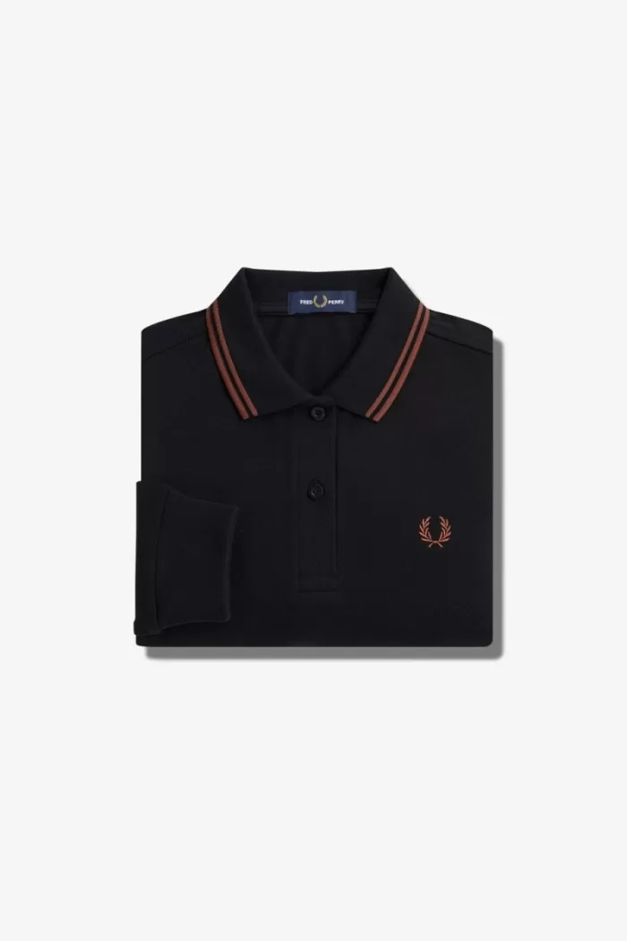 Fred Perry G3636 Women’s Shirt Black Whisky Brown UGQFM1248