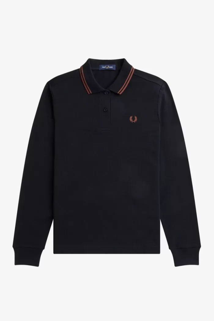 Fred Perry G3636 Women’s Shirt Black Whisky Brown UGQFM1248