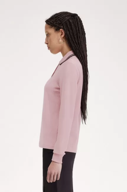 Fred Perry G3636 Women’s Shirt Dusty Rose Pink Black GXOEA8953