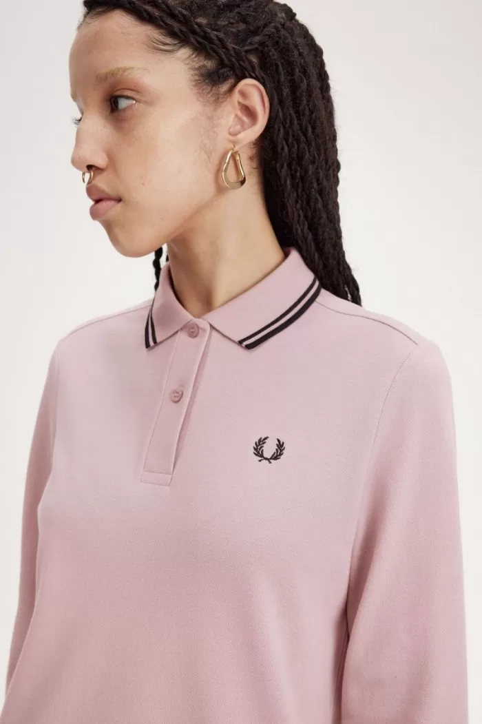 Fred Perry G3636 Women’s Shirt Dusty Rose Pink Black GXOEA8953