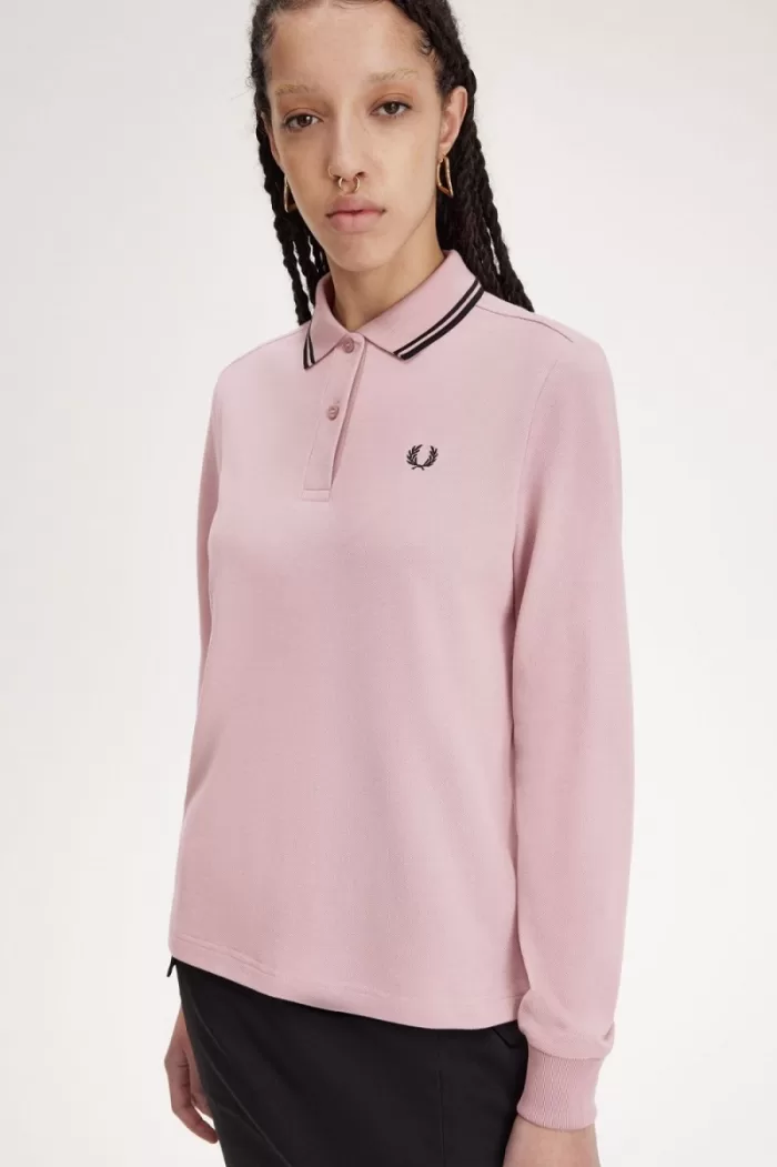 Fred Perry G3636 Women’s Shirt Dusty Rose Pink Black GXOEA8953