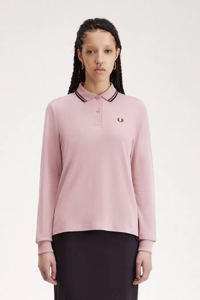 Fred Perry G3636 Women’s Shirt Dusty Rose Pink Black GXOEA8953