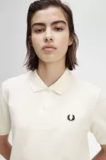 Fred Perry G6000 Women’s Shirt Beige Black TEYCU1459