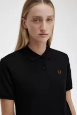 Fred Perry G6000 Women’s Shirt Black Whisky Brown PLCES8163