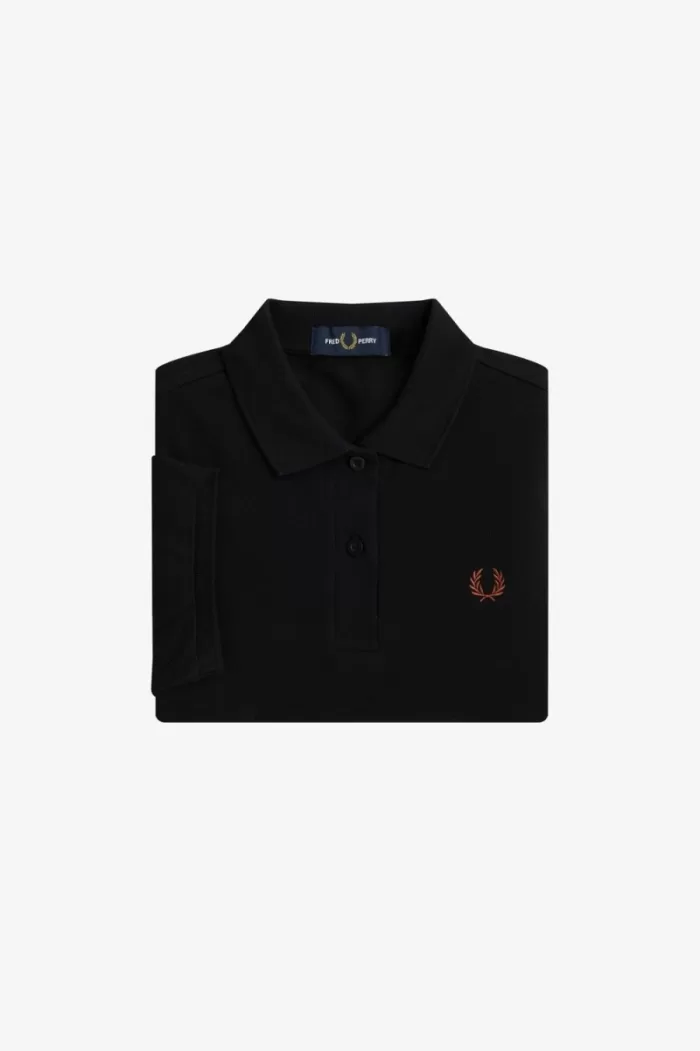 Fred Perry G6000 Women’s Shirt Black Whisky Brown PLCES8163