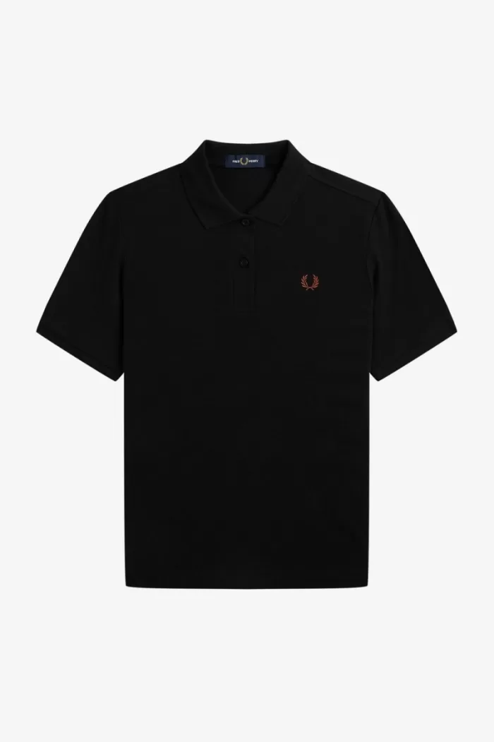 Fred Perry G6000 Women’s Shirt Black Whisky Brown PLCES8163