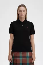 Fred Perry G6000 Women’s Shirt Black Whisky Brown PLCES8163