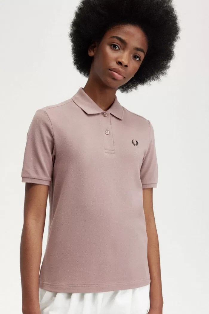 Fred Perry G6000 Women’s Shirt Dark Pink Black HYACS8697